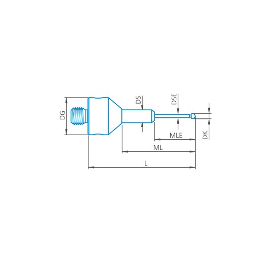 Stylus stepped M5 DK2.5 L58 D!S mono product photo Front View L